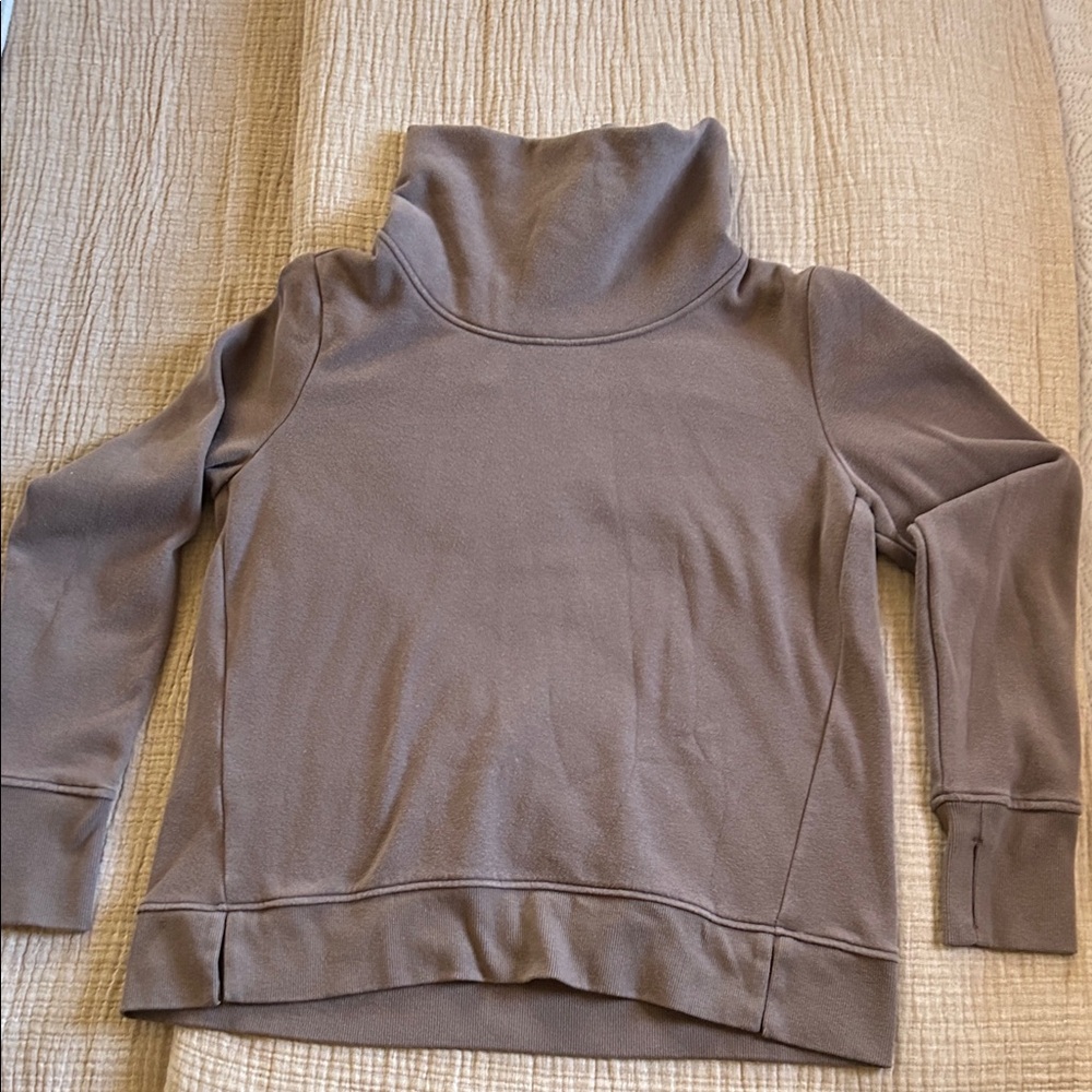 Cozy Brown Funnel neck/Cowl neck Sweatshirt